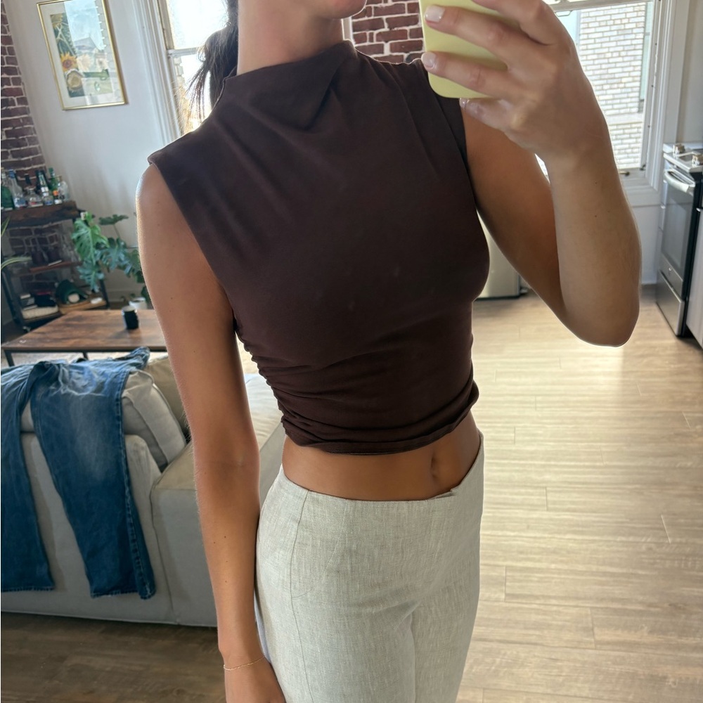 Reformation Brown Mock Neck Tank